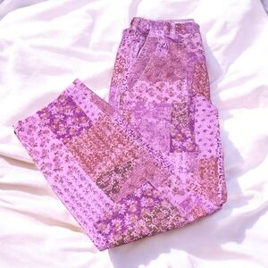 Anthropologie Pilcro The Roamer Pant Patchwork Grandma Sz 28 Purple Boho Hippie